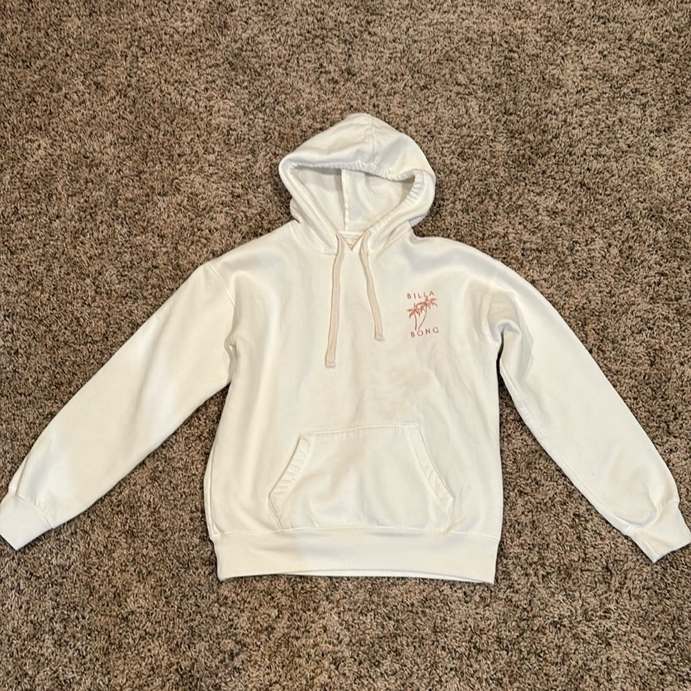 Billabong White Hoodie with Pink Logo